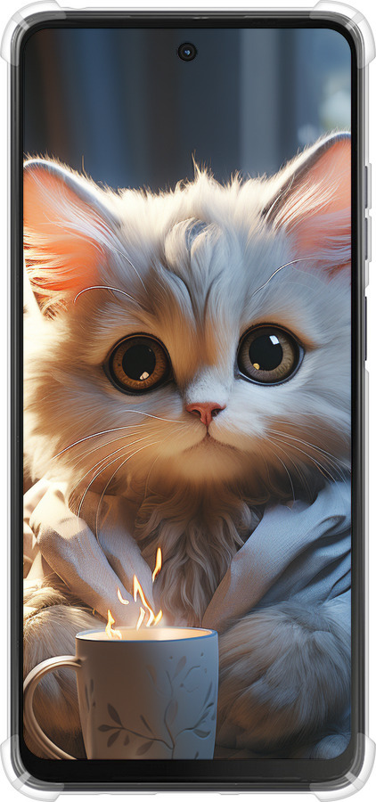 Силикон с усиленными углами чехол White cat для Motorola Moto G24 - 5646sp-3659 изображение 