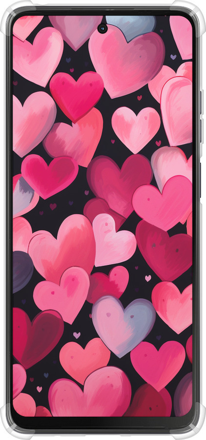 Силикон с усиленными углами чехол Сердечки 4 для Motorola Moto G24 - 5662sp-3659 изображение 