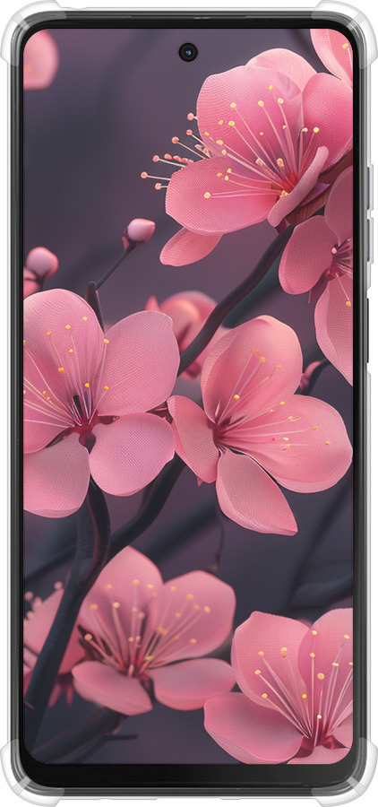 Силикон с усиленными углами чехол Пурпурная сакура для Motorola Moto G24 - 6075sp-3659 изображение 