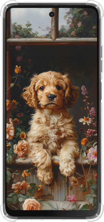 Силикон с усиленными углами чехол Щенок cocker spaniel для Motorola Moto G24 - 6136sp-3659 изображение 