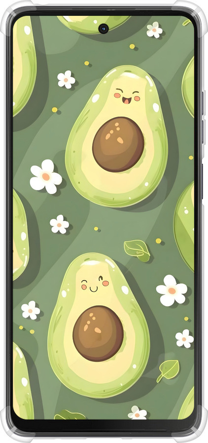 Силикон с усиленными углами чехол Авокадо для Motorola Moto G24 - 6380sp-3659 изображение 