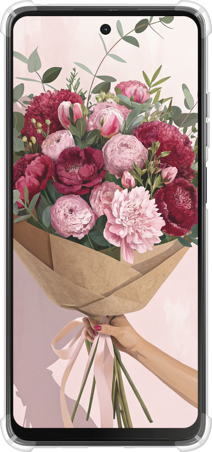 Силикон с усиленными углами чехол Пионы 1 для Motorola Moto G24 - 6705sp-3659 изображение 
