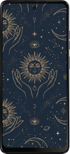 Силиконовый чехол Celestial Harmony: Sun & Moon Gold Mystic Pattern для Motorola Moto G04 - 6778u-3747 изображение 