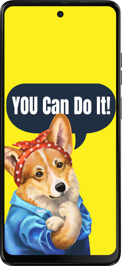 Силіконовий чехол чехол с корги You Can Do It для Motorola Moto G04s - 6184u-3865 изображение 