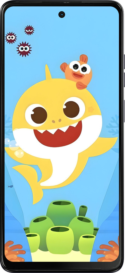 Силиконовый чехол Бейби Шарк для Motorola Moto E14 - 6303u-3848 изображение 