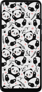 Силиконовый чехол Панды для Motorola Moto E15 - 4318u-4147 изображение 