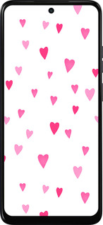 Силиконовый чехол Сердечки 2 для Motorola Moto E15 - 4763u-4147 изображение 