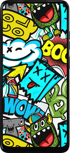 Силиконовый чехол Стикеры v4 для Motorola Moto E15 - 5508u-4147 изображение 