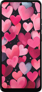 Силиконовый чехол Сердечки 4 для Motorola Moto E15 - 5662u-4147 изображение 