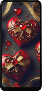 Силиконовый чехол Сердечки v4 для Motorola Moto E15 - 5834u-4147 изображение 