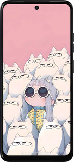 Силиконовый чехол Малышка с котами для Motorola Moto E15 - 6295u-4147 изображение 