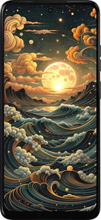 Силиконовый чехол Арт волны для Motorola Moto E15 - 6332u-4147 изображение 