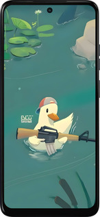 Силиконовый чехол Уточка с автоматом для Motorola Moto E15 - 6356u-4147 изображение 