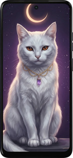 Силіконовий чехол Mystic White Cat Gothic Dark Purple Gold для Motorola Moto G05 - 6805u-3949 изображение 