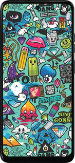 Силиконовый чехол Стикер бомбинг 1 для Motorola Moto E15 - 693u-4147 изображение 