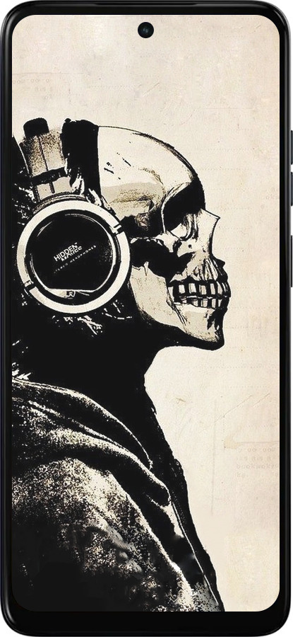 Силиконовый чехол Скелет-меломан v2 для Motorola Moto E15 - 1200u-4147 изображение 