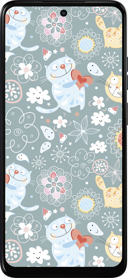 Силиконовый чехол Котята v3 для Motorola Moto E15 - 1223u-4147 изображение 