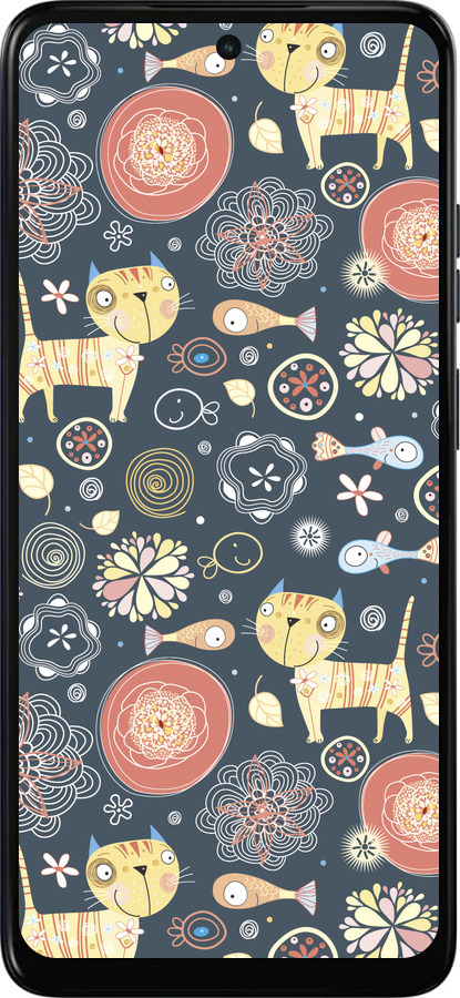 Силиконовый чехол Котята v4 для Motorola Moto E15 - 1224u-4147 изображение 