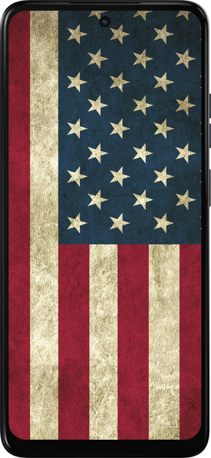 Силиконовый чехол Флаг США для Motorola Moto E15 - 395u-4147 изображение 