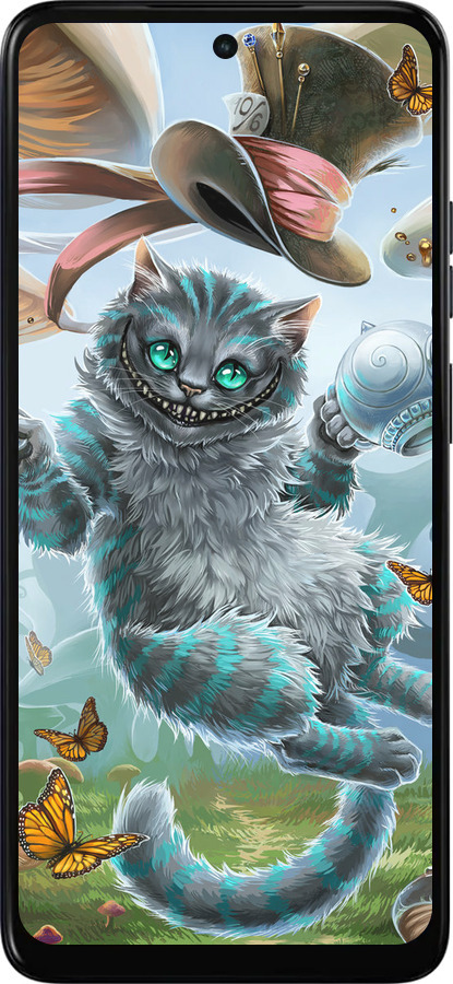 Силиконовый чехол Чеширский кот 2 для Motorola Moto E15 - 3993u-4147 изображение 