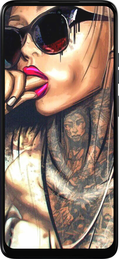 Силиконовый чехол Девушка в тату для Motorola Moto E15 - 4001u-4147 изображение 
