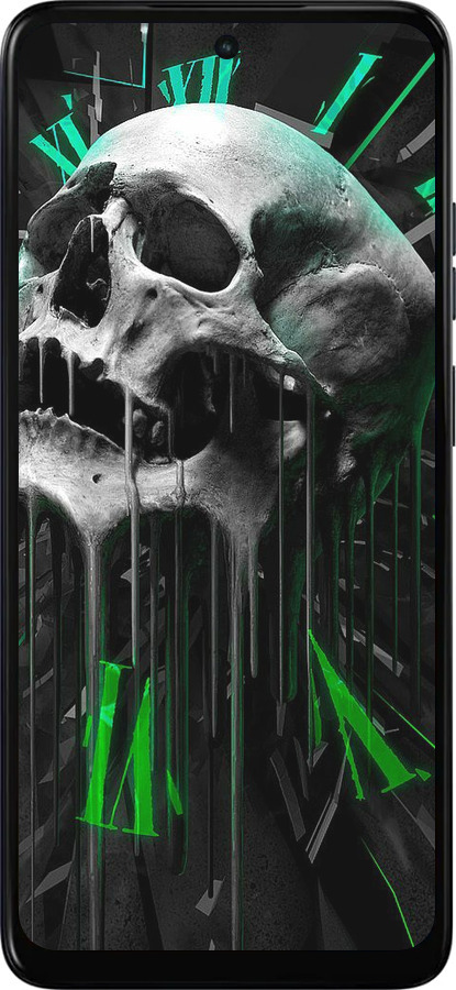 Силиконовый чехол Череп-часы для Motorola Moto E15 - 4100u-4147 изображение 