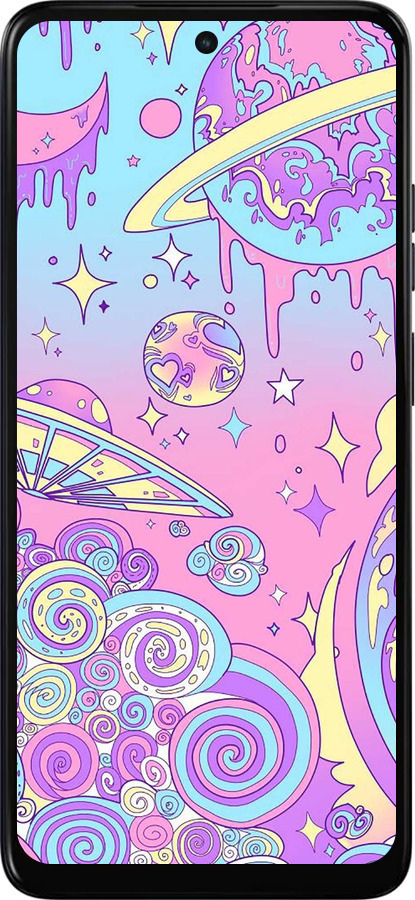 Силиконовый чехол Розовая галактика для Motorola Moto E15 - 4146u-4147 изображение 