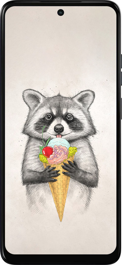 Силиконовый чехол Енотик с мороженым для Motorola Moto G05 - 4602u-3949 изображение 