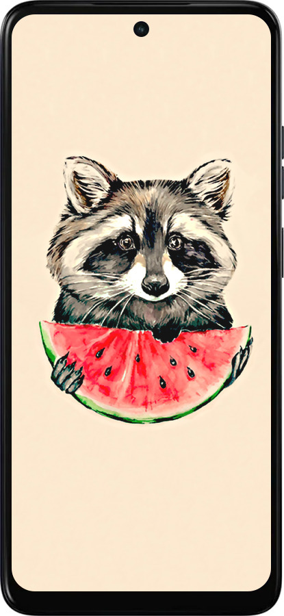 Силиконовый чехол Енотик с арбузом для Motorola Moto E15 - 4605u-4147 изображение 