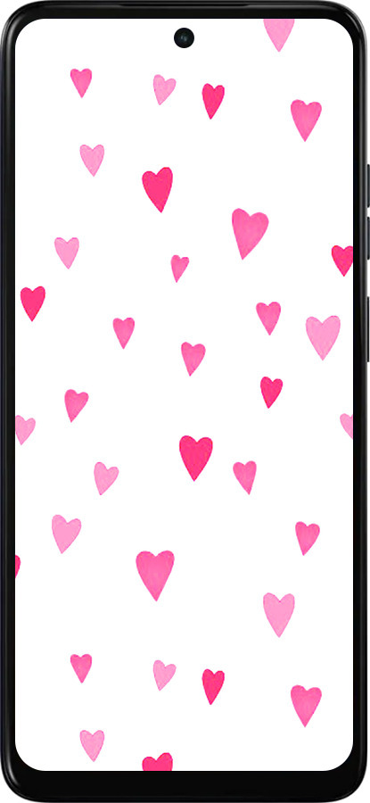 Силиконовый чехол Сердечки 2 для Motorola Moto E15 - 4763u-4147 изображение 