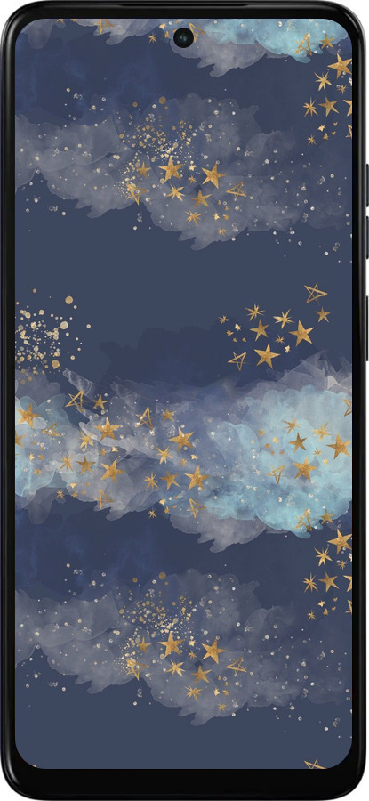 Силиконовый чехол Ночь золотые звезды для Motorola Moto G05 - 5421u-3949 изображение 