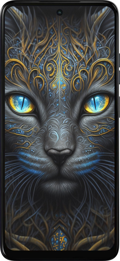 Силиконовый чехол Кошка для Motorola Moto E15 - 5548u-4147 изображение 