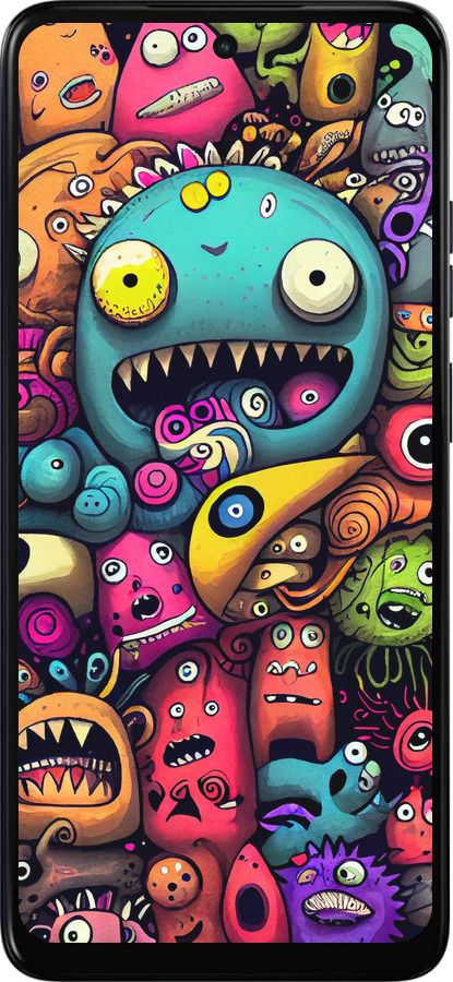 Силіконовий чехол Смішні монстри для Motorola Moto E15 - 5549u-4147 изображение 