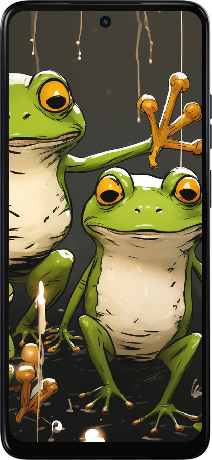 Силиконовый чехол Жабки 2 для Motorola Moto E15 - 5657u-4147 изображение 