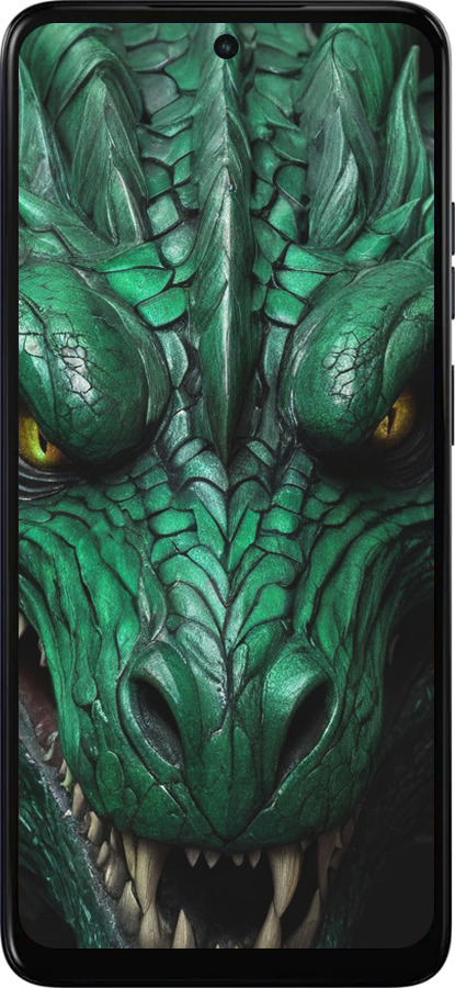 Силиконовый чехол Зелёный дракон v2 для Motorola Moto E15 - 5817u-4147 изображение 