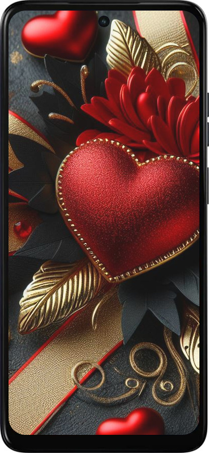 Силиконовый чехол Сердечки v2 для Motorola Moto E15 - 5832u-4147 изображение 