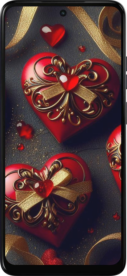 Силиконовый чехол Сердечки v4 для Motorola Moto E15 - 5834u-4147 изображение 