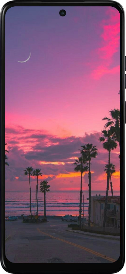 Силиконовый чехол Пальмы для Motorola Moto E15 - 5873u-4147 изображение 