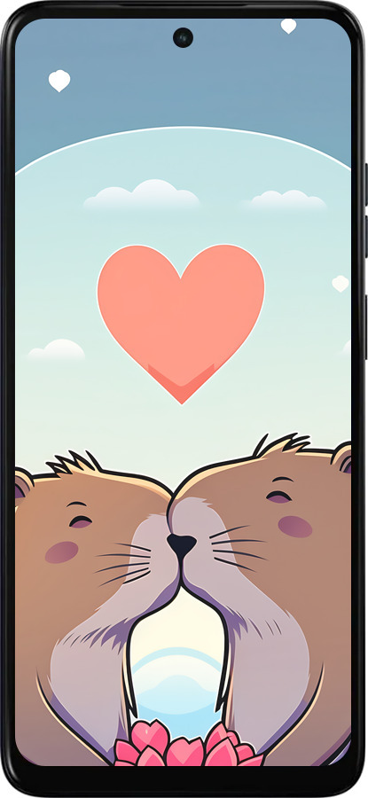 Силиконовый чехол Капибара любовь для Motorola Moto E15 - 6027u-4147 изображение 