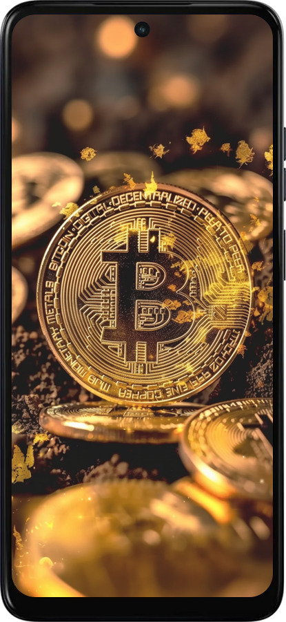 Силіконовий чехол Золота лихоманка біткойна для Motorola Moto E15 - 6089u-4147 изображение 