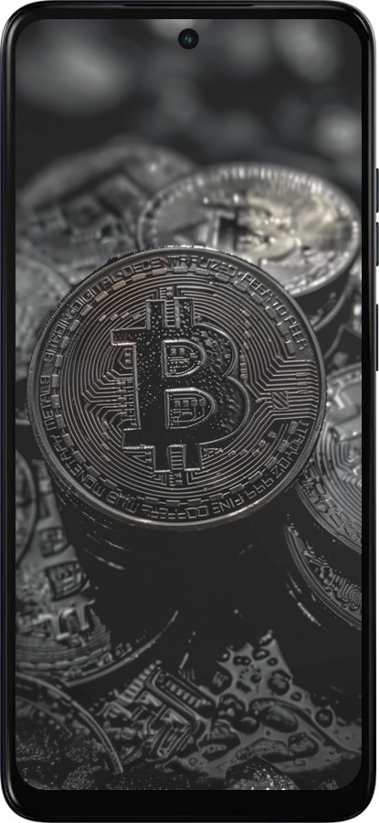 Силиконовый чехол Black Bitcoin для Motorola Moto E15 - 6090u-4147 изображение 