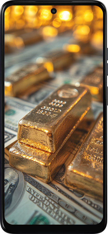 Силиконовый чехол Слитки и доллары для Motorola Moto G05 - 6105u-3949 изображение 