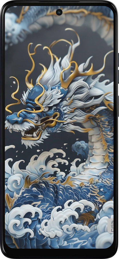 Силиконовый чехол Водяной дракон для Motorola Moto E15 - 6113u-4147 изображение 