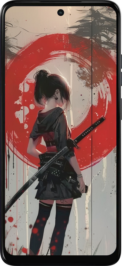 Силиконовый чехол Сумерки воина: Танец с катаной для Motorola Moto E15 - 6123u-4147 изображение 