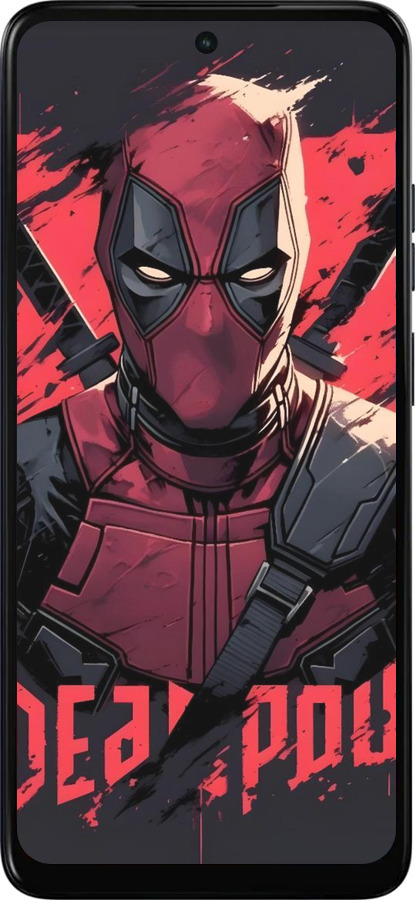 Силиконовый чехол Дедпул для Motorola Moto E15 - 6293u-4147 изображение 