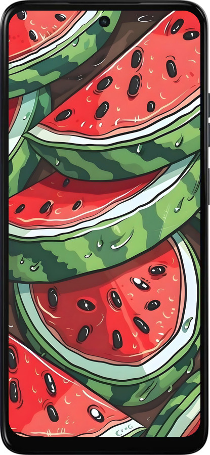 Силиконовый чехол Арбуз для Motorola Moto E15 - 6315u-4147 изображение 