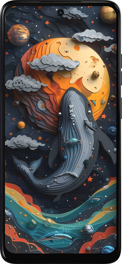 Силиконовый чехол Кит в космосе для Motorola Moto E15 - 6328u-4147 изображение 