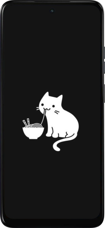 Силиконовый чехол С милым котом на черном фоне для Motorola Moto E15 - 6528u-4147 изображение 