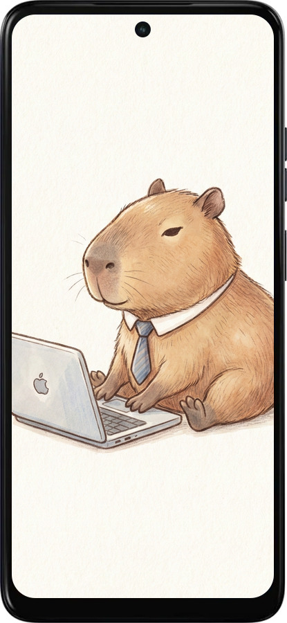 Силиконовый чехол Funny Capybara CEO Working для Motorola Moto E15 - 6777u-4147 изображение 