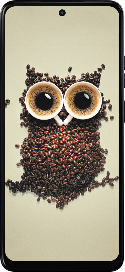 Силиконовый чехол Сова из кофе для Motorola Moto E15 - 777u-4147 изображение 
